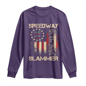 Speedway Slammer 2025 Long Sleeve Shirt We The People Patriotic Distressed American Flag TS02 Purple Print Your Wear