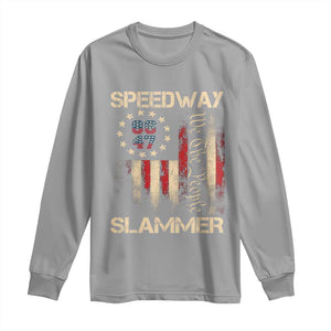 Speedway Slammer 2025 Long Sleeve Shirt We The People Patriotic Distressed American Flag TS02 Sport Gray Print Your Wear