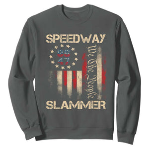 Speedway Slammer 2025 Sweatshirt We The People Patriotic Distressed American Flag TS02 Dark Heather Print Your Wear