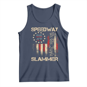 Speedway Slammer 2025 Tank Top We The People Patriotic Distressed American Flag TS02 Navy Print Your Wear