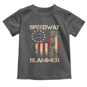 Speedway Slammer 2025 Toddler T Shirt We The People Patriotic Distressed American Flag TS02 Dark Heather Print Your Wear