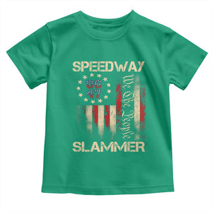 Speedway Slammer 2025 Toddler T Shirt We The People Patriotic Distressed American Flag TS02 Irish Green Print Your Wear