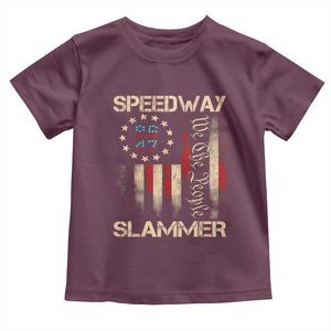 Speedway Slammer 2025 Toddler T Shirt We The People Patriotic Distressed American Flag TS02 Maroon Print Your Wear