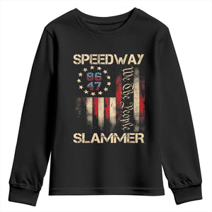 Speedway Slammer 2025 Youth Sweatshirt We The People Patriotic Distressed American Flag TS02 Black Print Your Wear