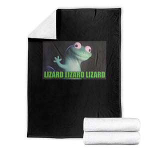 Funny Lizard Lizard Lizard Throw Blanket Weirdcore Gecko Meme TS02 Black Print Your Wear