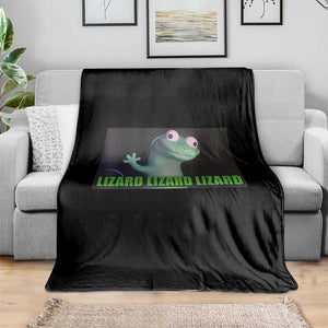 Funny Lizard Lizard Lizard Throw Blanket Weirdcore Gecko Meme TS02 Print Your Wear
