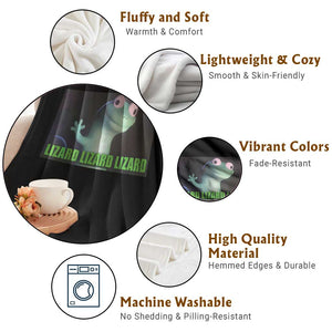 Funny Lizard Lizard Lizard Throw Blanket Weirdcore Gecko Meme TS02 Print Your Wear