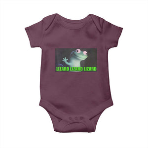 Funny Lizard Lizard Lizard Baby Onesie Weirdcore Gecko Meme TS02 Maroon Print Your Wear