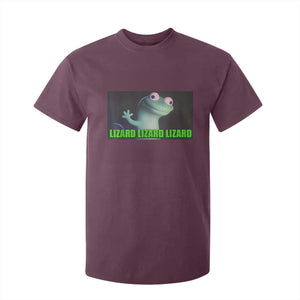 Funny Lizard Lizard Lizard T Shirt For Kid Weirdcore Gecko Meme TS02 Maroon Print Your Wear