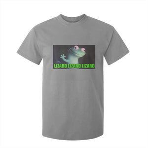 Funny Lizard Lizard Lizard T Shirt For Kid Weirdcore Gecko Meme TS02 Sport Gray Print Your Wear