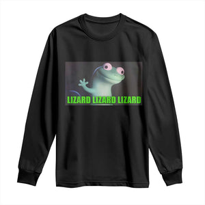 Funny Lizard Lizard Lizard Long Sleeve Shirt Weirdcore Gecko Meme TS02 Black Print Your Wear