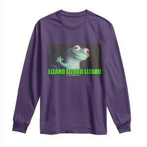 Funny Lizard Lizard Lizard Long Sleeve Shirt Weirdcore Gecko Meme TS02 Purple Print Your Wear