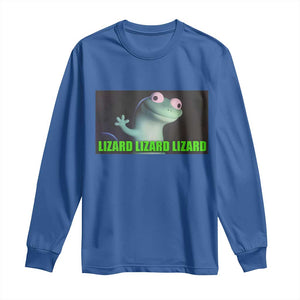 Funny Lizard Lizard Lizard Long Sleeve Shirt Weirdcore Gecko Meme TS02 Royal Blue Print Your Wear
