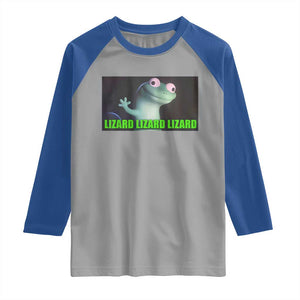 Funny Lizard Lizard Lizard Raglan Shirt Weirdcore Gecko Meme TS02 Sport Gray Royal Print Your Wear