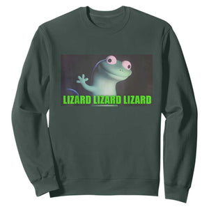 Funny Lizard Lizard Lizard Sweatshirt Weirdcore Gecko Meme TS02 Dark Forest Green Print Your Wear