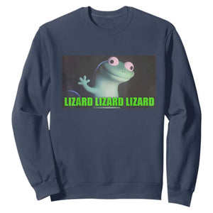 Funny Lizard Lizard Lizard Sweatshirt Weirdcore Gecko Meme TS02 Navy Print Your Wear