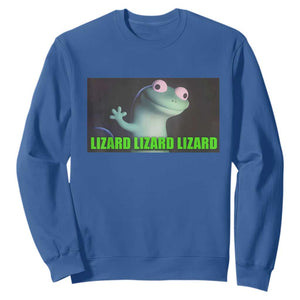 Funny Lizard Lizard Lizard Sweatshirt Weirdcore Gecko Meme TS02 Royal Blue Print Your Wear