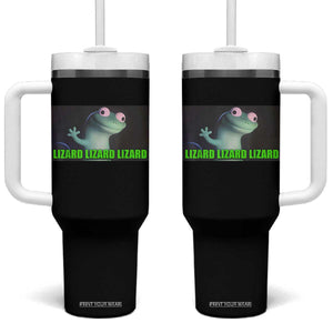 Funny Lizard Lizard Lizard Tumbler With Handle Weirdcore Gecko Meme TS02 One Size: 40 oz Black Print Your Wear