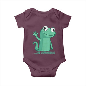 Funny Lizard Lizard Lizard Baby Onesie Cute Gecko Reptile Meme TS02 Maroon Print Your Wear