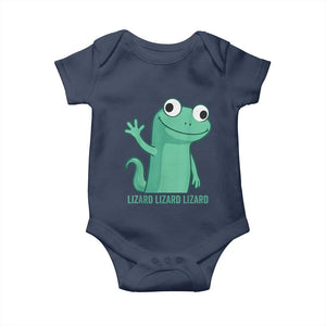 Funny Lizard Lizard Lizard Baby Onesie Cute Gecko Reptile Meme TS02 Navy Print Your Wear