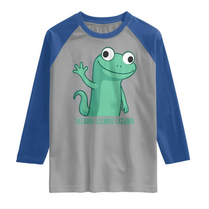 Funny Lizard Lizard Lizard Raglan Shirt Cute Gecko Reptile Meme TS02 Sport Gray Royal Print Your Wear