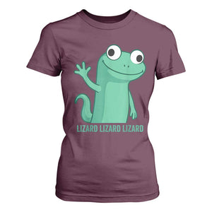 Funny Lizard Lizard Lizard T Shirt For Women Cute Gecko Reptile Meme TS02 Maroon Print Your Wear