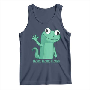 Funny Lizard Lizard Lizard Tank Top Cute Gecko Reptile Meme TS02 Navy Print Your Wear