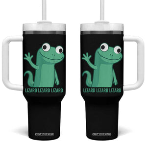 Funny Lizard Lizard Lizard Tumbler With Handle Cute Gecko Reptile Meme TS02 One Size: 40 oz Black Print Your Wear