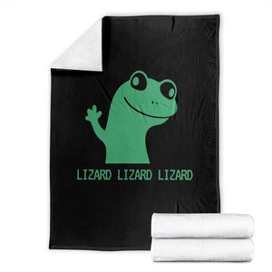 Funny Lizard Lizard Lizard Throw Blanket Weirdcore Gecko Reptile Meme TS02 Black Print Your Wear