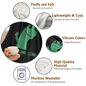 Funny Lizard Lizard Lizard Throw Blanket Weirdcore Gecko Reptile Meme TS02 Print Your Wear