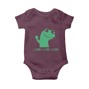 Funny Lizard Lizard Lizard Baby Onesie Weirdcore Gecko Reptile Meme TS02 Maroon Print Your Wear