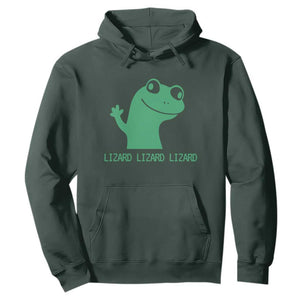 Funny Lizard Lizard Lizard Hoodie Weirdcore Gecko Reptile Meme TS02 Dark Forest Green Print Your Wear