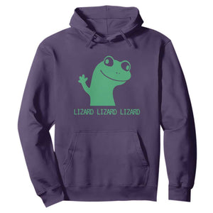 Funny Lizard Lizard Lizard Hoodie Weirdcore Gecko Reptile Meme TS02 Purple Print Your Wear