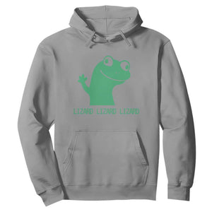 Funny Lizard Lizard Lizard Hoodie Weirdcore Gecko Reptile Meme TS02 Sport Gray Print Your Wear