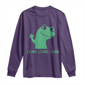 Funny Lizard Lizard Lizard Long Sleeve Shirt Weirdcore Gecko Reptile Meme TS02 Purple Print Your Wear