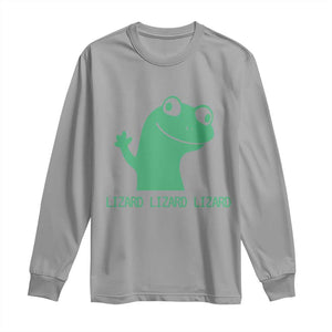 Funny Lizard Lizard Lizard Long Sleeve Shirt Weirdcore Gecko Reptile Meme TS02 Sport Gray Print Your Wear