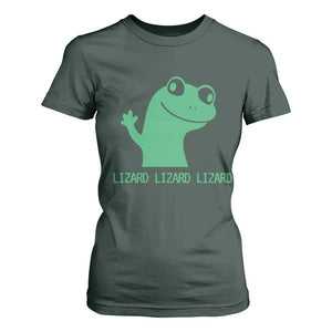 Funny Lizard Lizard Lizard T Shirt For Women Weirdcore Gecko Reptile Meme TS02 Dark Forest Green Print Your Wear