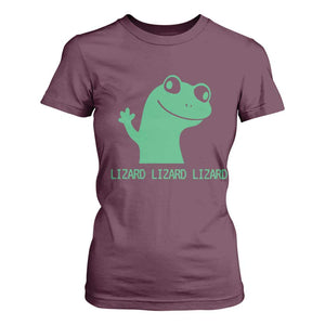 Funny Lizard Lizard Lizard T Shirt For Women Weirdcore Gecko Reptile Meme TS02 Maroon Print Your Wear