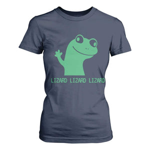 Funny Lizard Lizard Lizard T Shirt For Women Weirdcore Gecko Reptile Meme TS02 Navy Print Your Wear