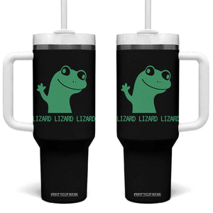 Funny Lizard Lizard Lizard Tumbler With Handle Weirdcore Gecko Reptile Meme TS02 One Size: 40 oz Black Print Your Wear