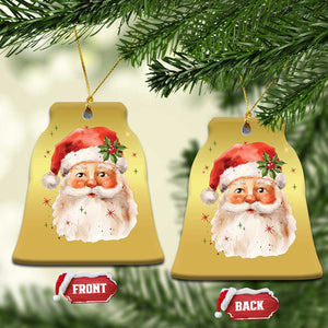 Retro Vintage Christmas Santa Claus Face Xmas Old Fashioned Christmas Ornament TS02 Bell Flake Gold Print Your Wear