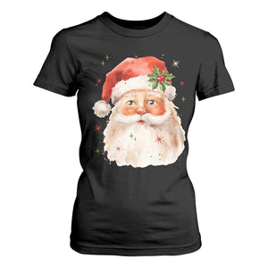 Retro Vintage Christmas Santa Claus Face Xmas Old Fashioned T Shirt For Women TS02 Black Print Your Wear