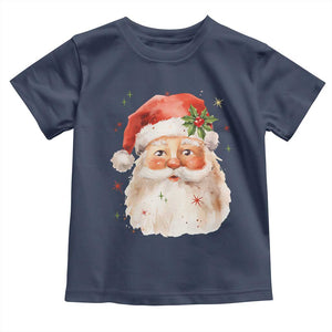 Retro Vintage Christmas Santa Claus Face Xmas Old Fashioned Toddler T Shirt TS02 Navy Print Your Wear