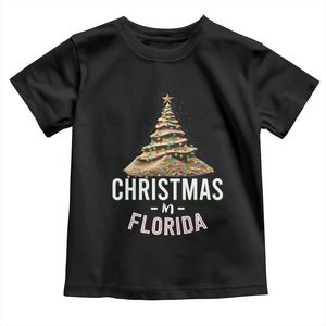Christmas In Florida Baby Shirt Sand Xmas Tree Lights Family Vacation TS02 Black Print Your Wear