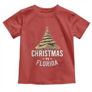 Christmas In Florida Baby Shirt Sand Xmas Tree Lights Family Vacation TS02 Red Print Your Wear