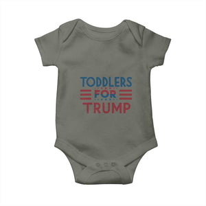 Trump 2024 Baby Onesie Toddlers for Trump Kids Trump 2024 TS02 Military Green Print Your Wear