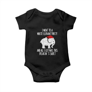 Funny White Elephant Christmas Baby Onesie I Went To A White Party And Got This Gift Exchange TS02 Black Print Your Wear