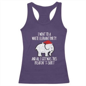 Funny White Elephant Christmas Racerback Tank Top I Went To A White Party And Got This Gift Exchange TS02 Purple Print Your Wear
