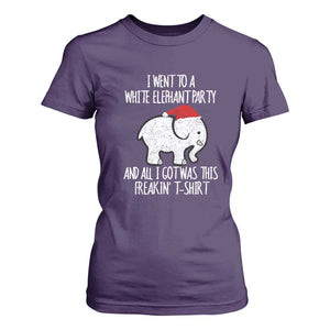 Funny White Elephant Christmas T Shirt For Women I Went To A White Party And Got This Gift Exchange TS02 Purple Print Your Wear