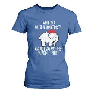 Funny White Elephant Christmas T Shirt For Women I Went To A White Party And Got This Gift Exchange TS02 Royal Blue Print Your Wear